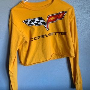corvette long sleeve crop top